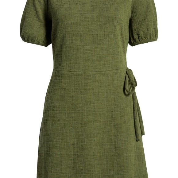Madewell Dresses & Skirts - Madewell Cross Hatch puff sleeve faux wrap mini